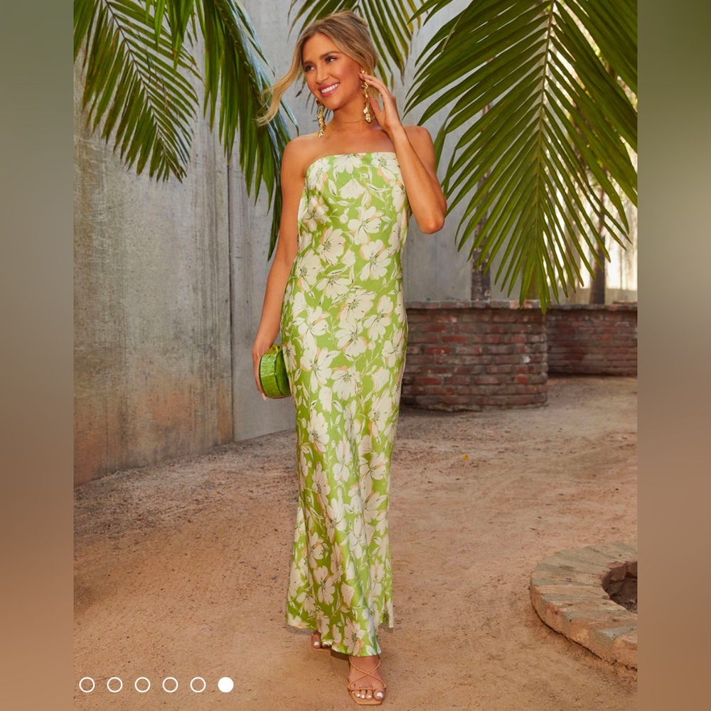Strapless floral dress